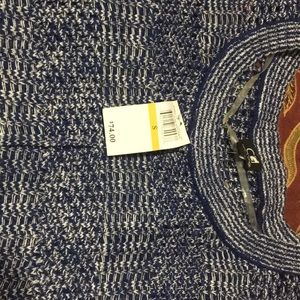 Blue and white sweater, great for spring.